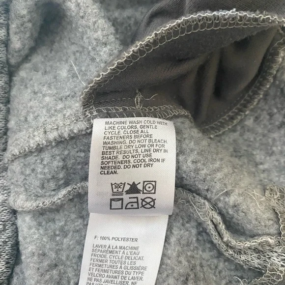 Life Gray Fair Isle Fleece Pullover Hoodie Button Women's Sweatshirt Large - Picture 9 of 13